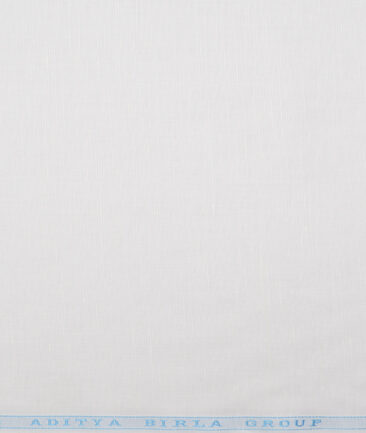 Cavallo by Linen Club  Cotton Linen Solids Shirting Fabric (White)
