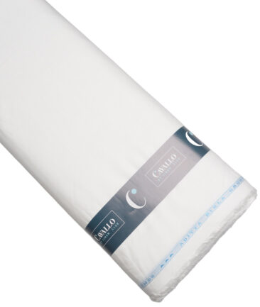 Cavallo by Linen Club  Cotton Linen Solids Shirting Fabric (White)
