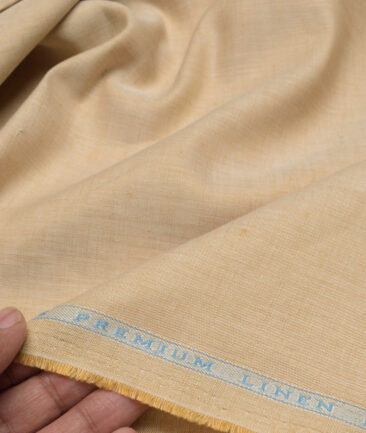 Cavallo by Linen Club  Cotton Linen Solids Shirting Fabric (Desert Sand Beige)