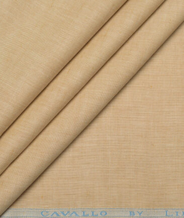Cavallo by Linen Club  Cotton Linen Solids Shirting Fabric (Desert Sand Beige)