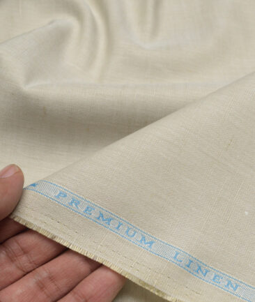 Cavallo by Linen Club  Cotton Linen Solids Shirting Fabric (Moon Mist Beige)