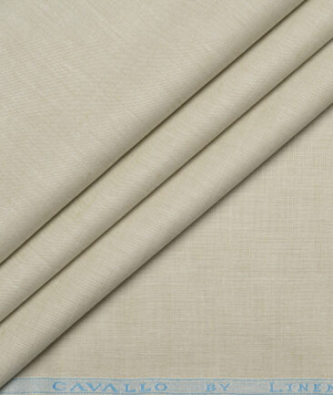 Cavallo by Linen Club  Cotton Linen Solids Shirting Fabric (Moon Mist Beige)