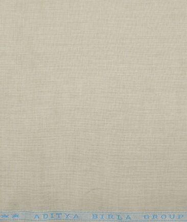 Cavallo by Linen Club  Cotton Linen Solids Shirting Fabric (Moon Mist Beige)
