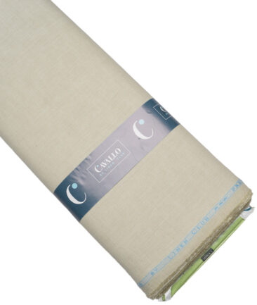 Cavallo by Linen Club  Cotton Linen Solids Shirting Fabric (Moon Mist Beige)