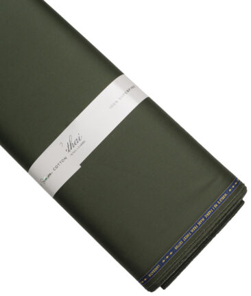 Luthai  Cotton Solids Shirt or Kurta Pajama Fabric (Army Green) - Image 6