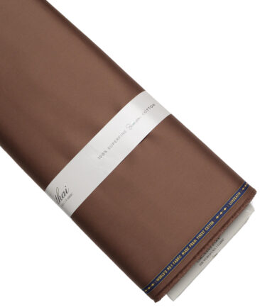 Luthai Cotton Solids Shirt or Kurta Pajama Fabric (Copper Brown) - Image 6