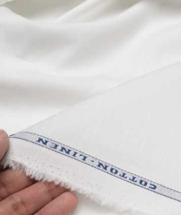 Raymond  Cotton Linen Solids Shirting Fabric (White)