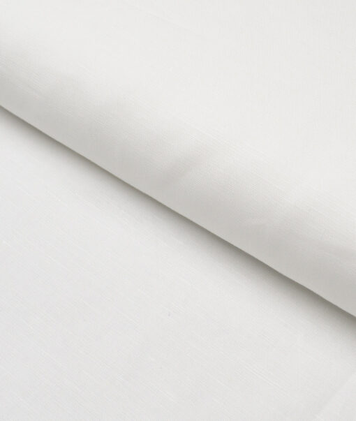 Raymond  Cotton Linen Solids Shirting Fabric (White)