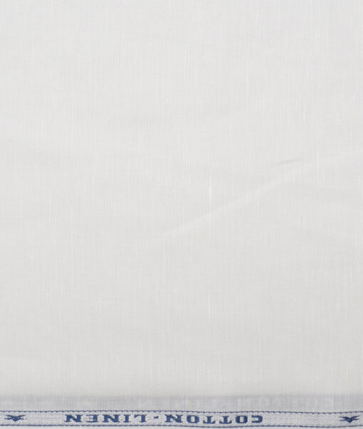 Raymond  Cotton Linen Solids Shirting Fabric (White)