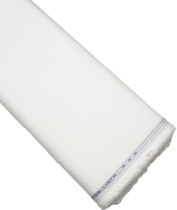 Raymond  Cotton Linen Solids Shirting Fabric (White)