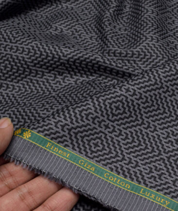 Reid & Taylor  Giza Cotton Self Design Shirting Fabric (Grey)