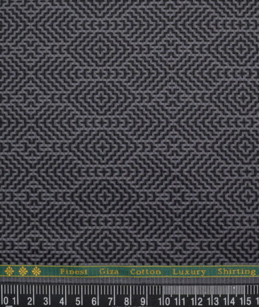 Reid & Taylor  Giza Cotton Self Design Shirting Fabric (Grey)