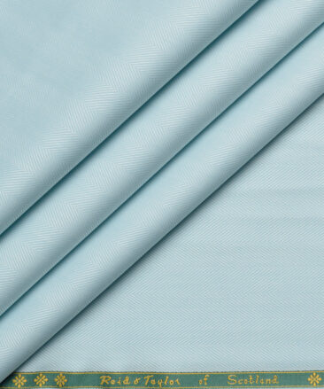 Reid & Taylor  Giza Cotton Striped Shirting Fabric (Frost Mint Blue)
