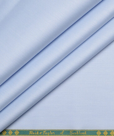 Reid & Taylor  Giza Cotton Striped Shirting Fabric (Sky Blue)
