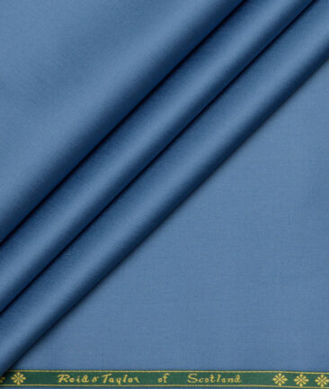 Reid & Taylor  Giza Cotton Solids Shirt or Kurta Pajama Fabric (Celestial Blue)