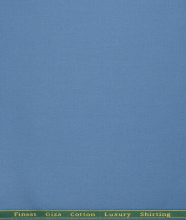 Reid & Taylor  Giza Cotton Solids Shirt or Kurta Pajama Fabric (Celestial Blue) - Image 5