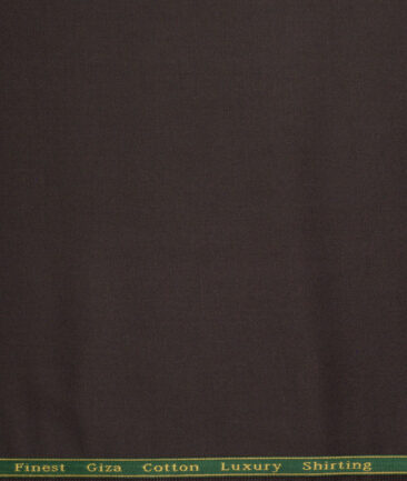 Reid & Taylor  Giza Cotton Solids Shirt or Kurta Pajama Fabric (Dark Chocolate Brown) - Image 5