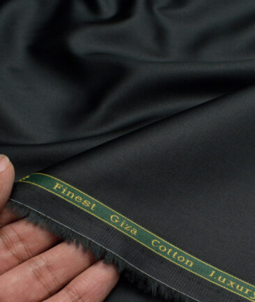 Reid & Taylor  Giza Cotton Solids Shirt or Kurta Pajama Fabric (Dark Green) - Image 2