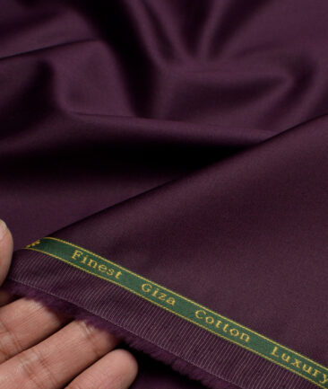 Reid & Taylor  Giza Cotton Solids Shirt or Kurta Pajama Fabric (Dark Purple) - Image 2