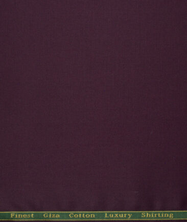 Reid & Taylor  Giza Cotton Solids Shirt or Kurta Pajama Fabric (Dark Purple) - Image 5