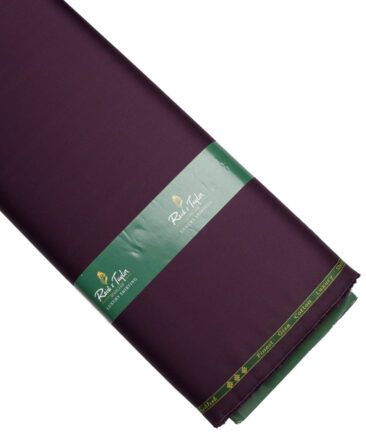 Reid & Taylor  Giza Cotton Solids Shirt or Kurta Pajama Fabric (Dark Purple) - Image 6