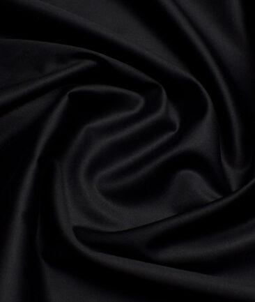 Reid & Taylor  Giza Cotton Solids Shirt or Kurta Pajama Fabric (Jet Black) - Image 3