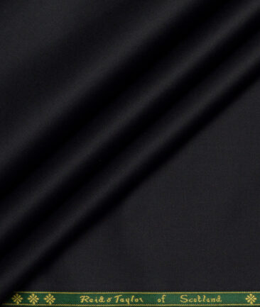 Reid & Taylor  Giza Cotton Solids Shirt or Kurta Pajama Fabric (Jet Black)