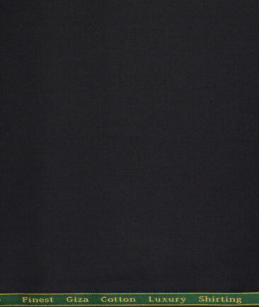 Reid & Taylor  Giza Cotton Solids Shirt or Kurta Pajama Fabric (Jet Black) - Image 5