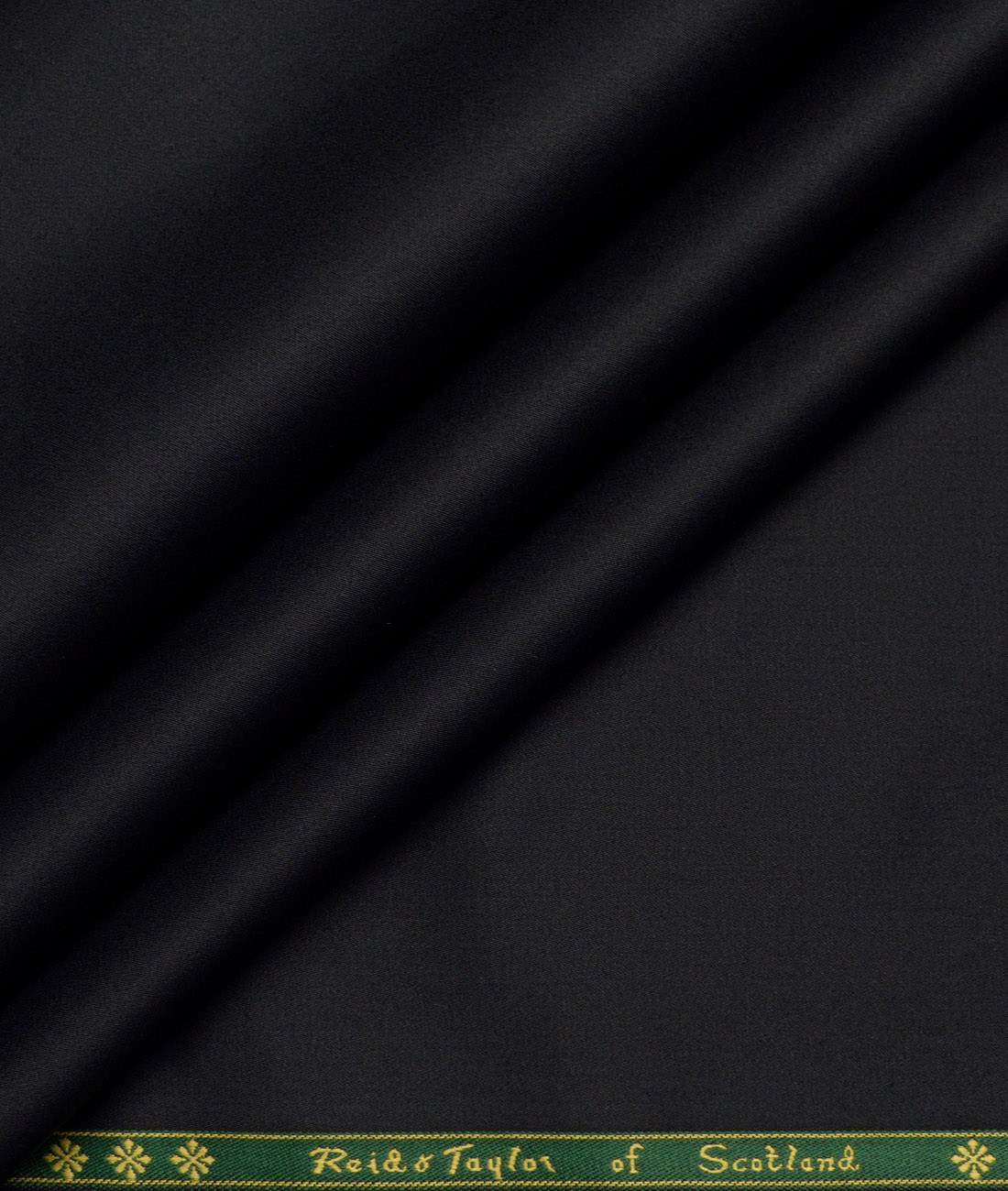 Reid & Taylor Giza Cotton Solids Shirt or Kurta Pajama Fabric (Jet Black) - Image 1