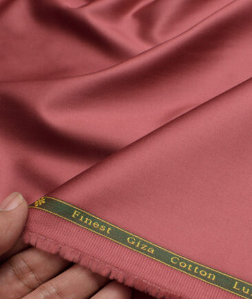 Reid & Taylor  Giza Cotton Solids Shirt or Kurta Pajama Fabric (Light Caramine Pink) - Image 2