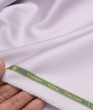 Reid & Taylor  Giza Cotton Solids Shirt or Kurta Pajama Fabric (Light Lavander Purple) - Image 2