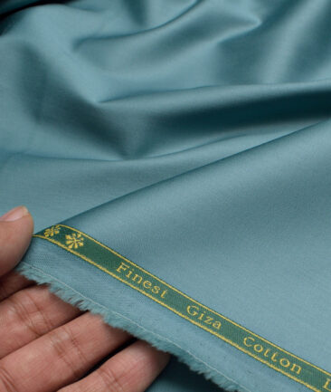 Reid & Taylor  Giza Cotton Solids Shirt or Kurta Pajama Fabric (Light Sea Green) - Image 2
