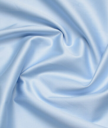 Reid & Taylor  Giza Cotton Solids Shirt or Kurta Pajama Fabric (Sky Blue) - Image 3