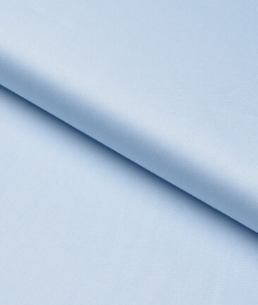 Reid & Taylor  Giza Cotton Solids Shirt or Kurta Pajama Fabric (Sky Blue) - Image 4