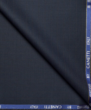 Canetti Italy Super 100's Striped 20% Merino Wool Suiting Fabric (Dark Blue)
