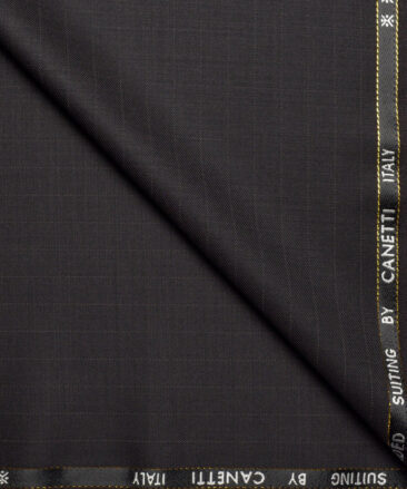 Canetti Italy Super 100's Striped 20% Merino Wool Suiting Fabric (Dark Chocolate Brown)