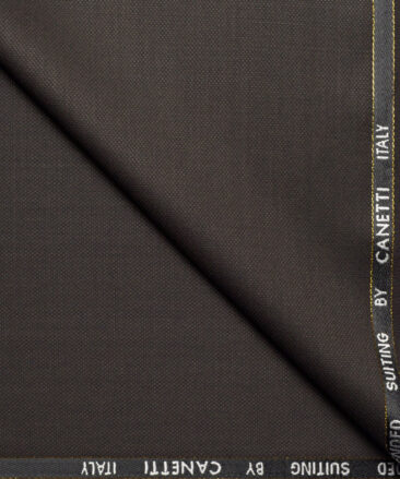 Canetti Italy Super 100's Striped 20% Merino Wool Suiting Fabric (Dark Chocolate Brown)