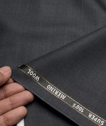 Canetti Italy Super 100's Checks 20% Merino Wool Suiting Fabric (Dark Grey )