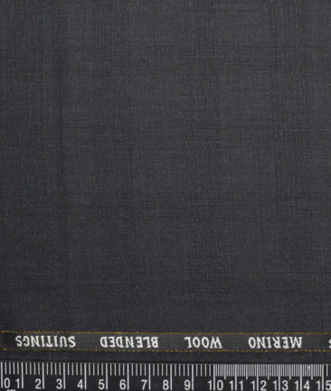 Canetti Italy Super 100's Checks 20% Merino Wool Suiting Fabric (Dark Grey )
