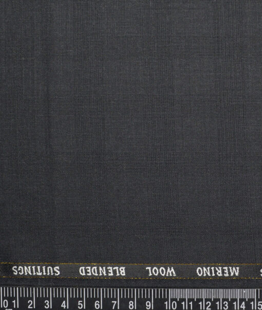 Canetti Italy Super 100's Checks 20% Merino Wool Suiting Fabric (Dark Grey )