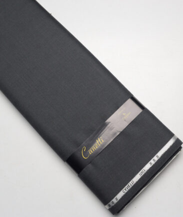 Canetti Italy Super 100's Checks 20% Merino Wool Suiting Fabric (Dark Grey )
