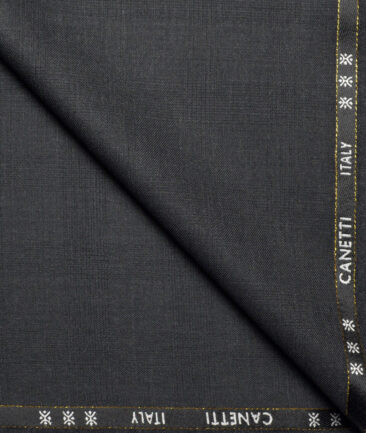 Canetti Italy Super 100's Checks 20% Merino Wool Suiting Fabric (Dark Grey )