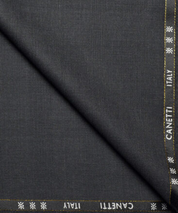 Canetti Italy Super 100's Checks 20% Merino Wool Suiting Fabric (Dark Grey )