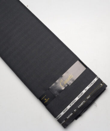Canetti Italy Super 100's Striped 20% Merino Wool Suiting Fabric (Dark Grey)