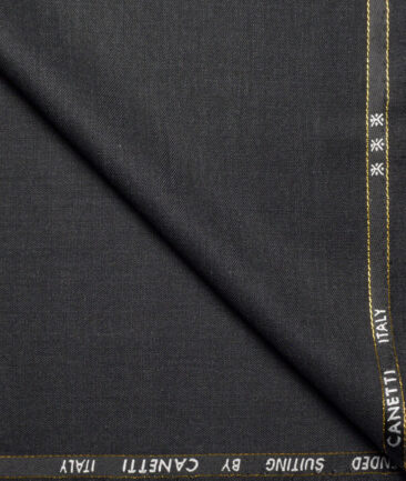Canetti Italy Super 100's Striped 20% Merino Wool Suiting Fabric (Dark Grey)