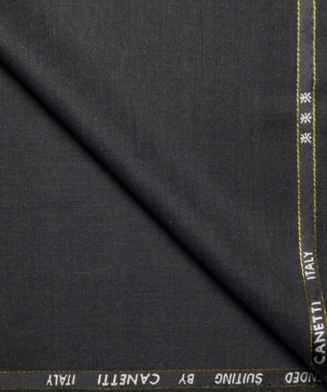 Canetti Italy Super 100's Striped 20% Merino Wool Suiting Fabric (Dark Grey)