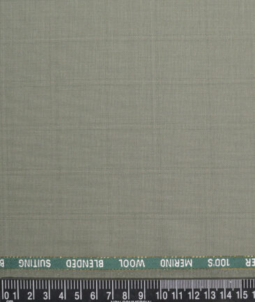 Canetti Italy Super 100's Checks 20% Merino Wool Suiting Fabric (Olive Green)