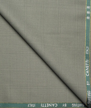 Canetti Italy Super 100's Checks 20% Merino Wool Suiting Fabric (Olive Green)