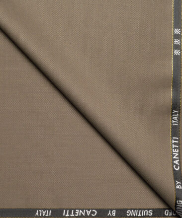 Canetti Italy Super 100's Structured 20% Merino Wool Suiting Fabric (Sand Dune Brown)