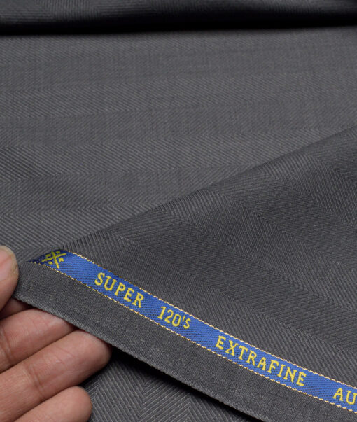 Cavalero Italy Super 120's Striped 30% Wool Suiting Fabric (Grey)